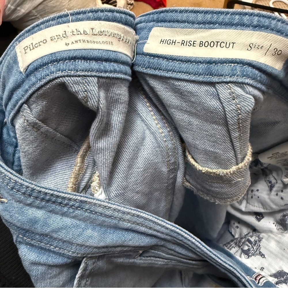 Pilcro and the Letterpress‎ Light Blue High Rose Bootcut Jeans Sz 30 - Picture 10 of 11